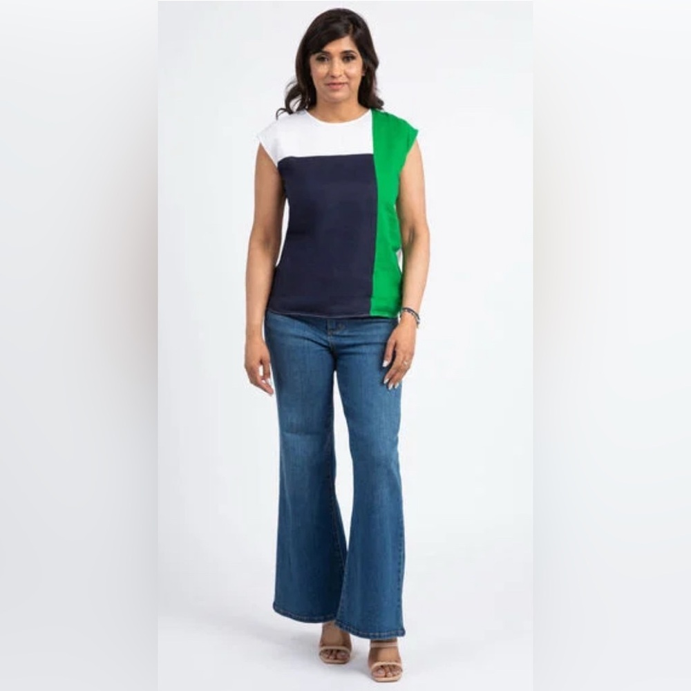 Signature by Suzannes Colorblock Linen Top